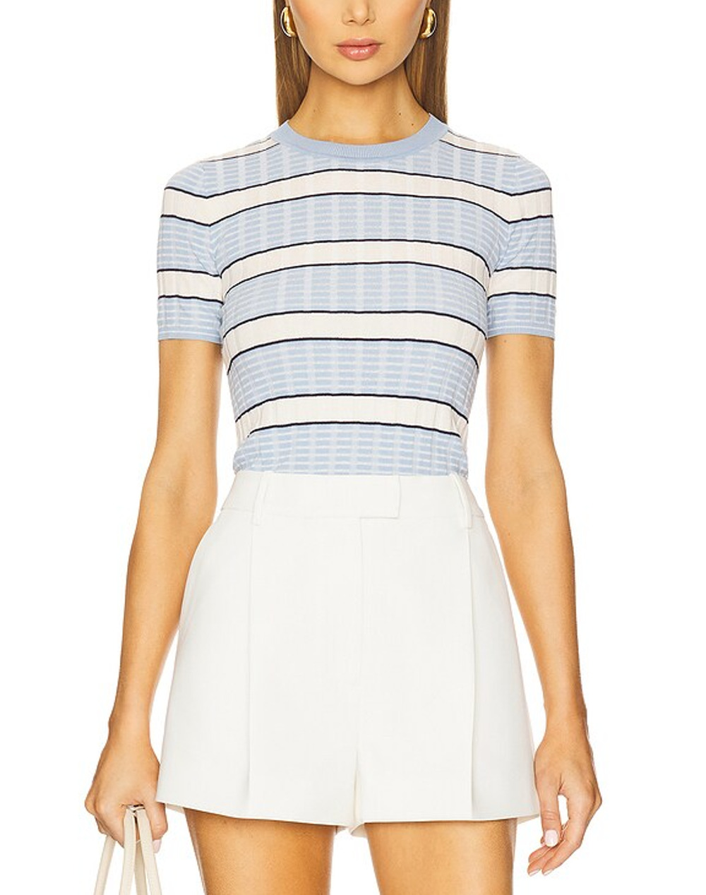 Rag & Bone Striped Blue Eloise Short Sleeve Crew Tee Size S